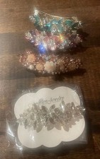 Colorful Crystal Hair Clips Set Of 4 All New Never Used With Colorful Crystals