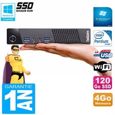 Ultra Mini PC LENOVO M73 Usff Tiny G3250T 4Go Scheibe 120Go SSD Wifi W7
