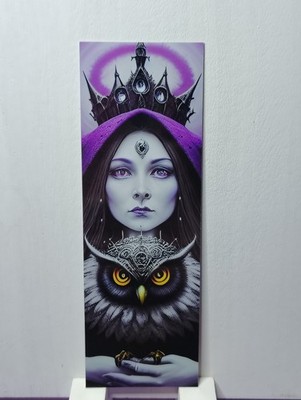 Owl Empress Crown of the Night Seer Bookmark   Gothic Fantasy Art   