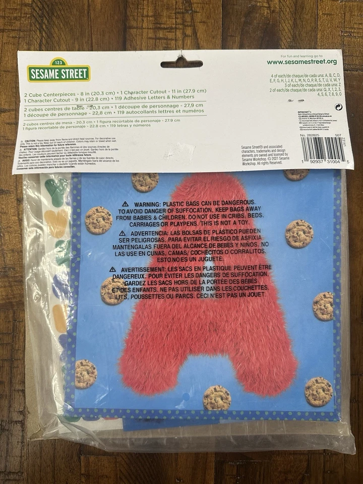 SESAME STREET CUSTOMIZABLE TABLE Decoration CENTERPIECE KIT Birthday Party Elmo - Image 2 of 3