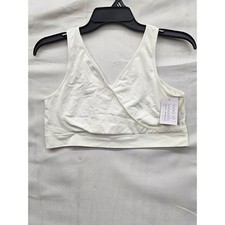 Auden Womens Nursing Unlined Seamless Bra White Nylon Blend Casual Size XL