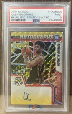 Panini 2021-22 Mosaic Rookie Autographs Quentin Grimes Knicks Red Yellow PSA 9
