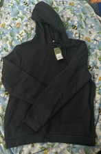 Goodfellow  Co. Black Ultra Soft Fleece Cotton Blend Hooded Sweatshirt Size L