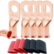TKDMR 6pcs 6 AWG-5/16 Battery Lugs,Heavy Duty Wire Lugs,Ring Terminals,Batter...