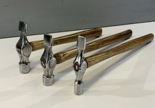 3 VINTAGE STANLEY CROSS PEIN HAMMERS WITH ASH HANDLES : 3 1/2 oz 6 oz & 8 oz