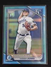 2024 Bowman Chrome 1st Sky Blue Refractor BDC-195 Tanner Jones Royals