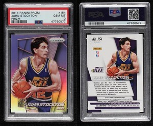 2014-15 Panini Prizm Silver Prizm John Stockton #154 PSA 10 GEM MT HOF