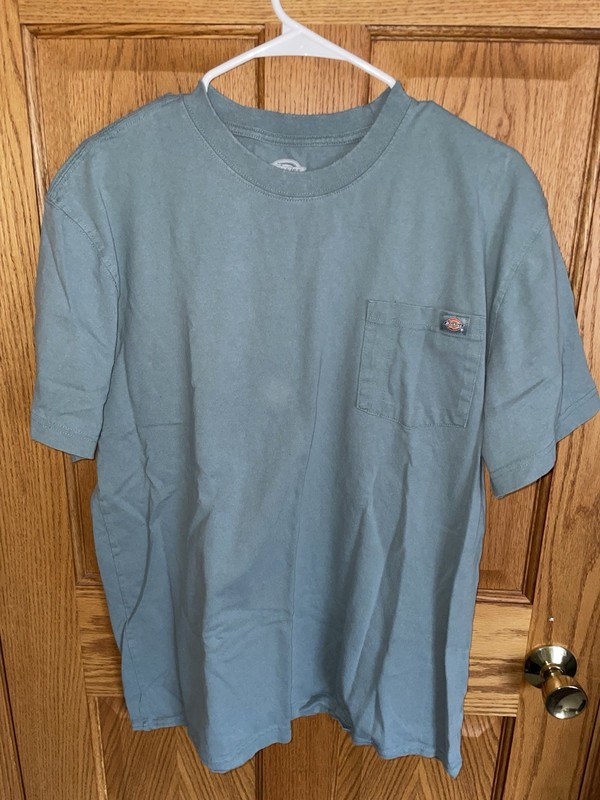 Dickies Men Short Sleeve Crew Neck Pocket Blue T Shirt Size Large