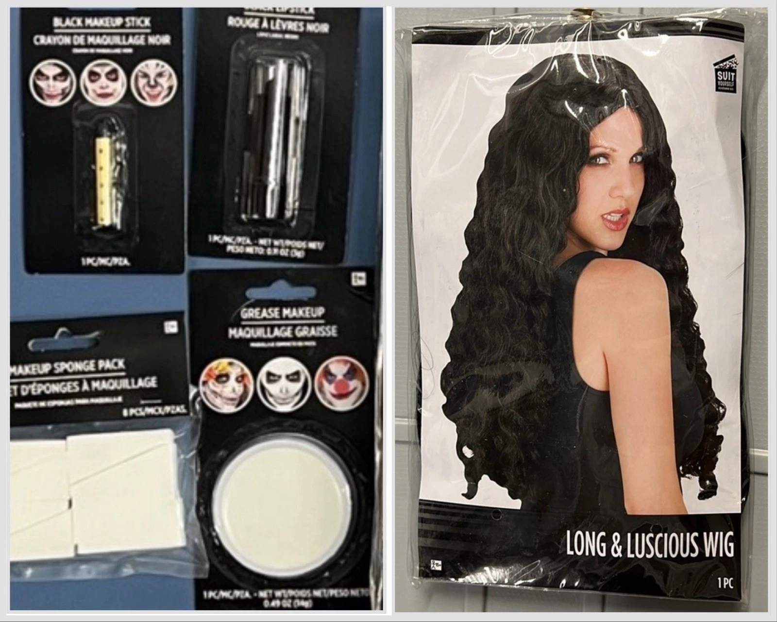 Goth Girl Wig And Make Up Kit