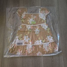 Janie and Jack Girls Floral Puff Sleeve Dress Size 2T Yellow