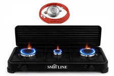 Gaskocher 3 flammig 5,4 KW Campingkocher 50mbar Kochfeld Gas Kocher Herd Outdoor