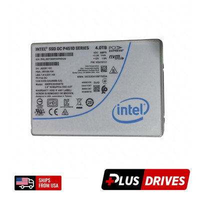 4TB NVMe Intel U.2 2.5'' Enterprise 625K IOPS PCle 3.0 x4 SSD 3D TLC SED DC P4510