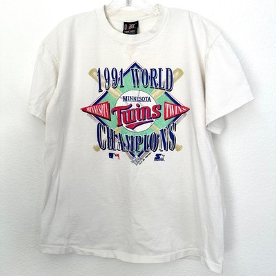 Vintage 1991 World Champions MINNESOTA TWINS Baseball T-Shirt Size XL Giant TeeJ