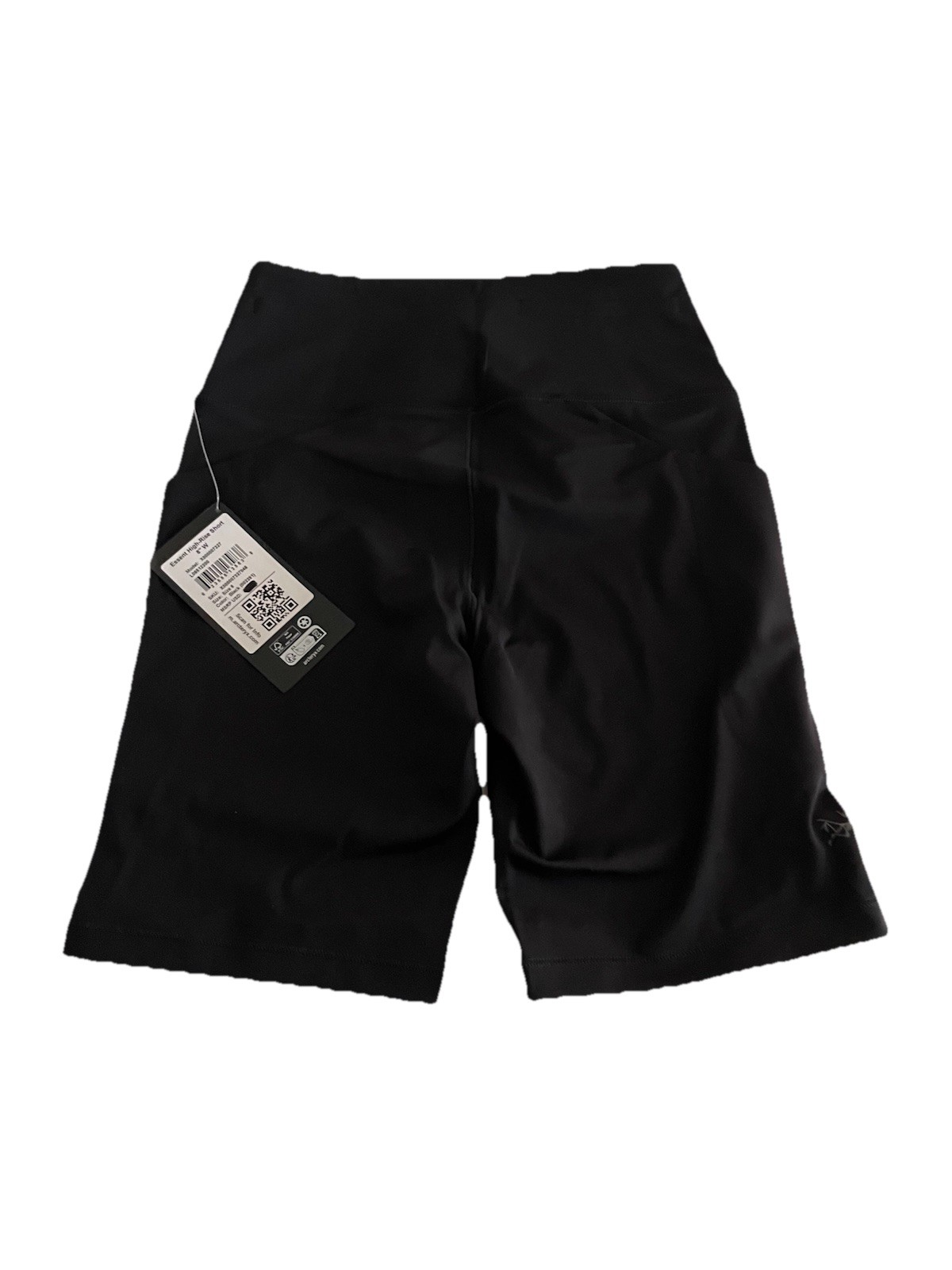Arc'teryx Womens Essent High Rise 8" Shorts Size 6 Black Pull On Pockets Stretch