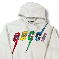 Felpa con cappuccio Gucci Paillettes Lama Crema