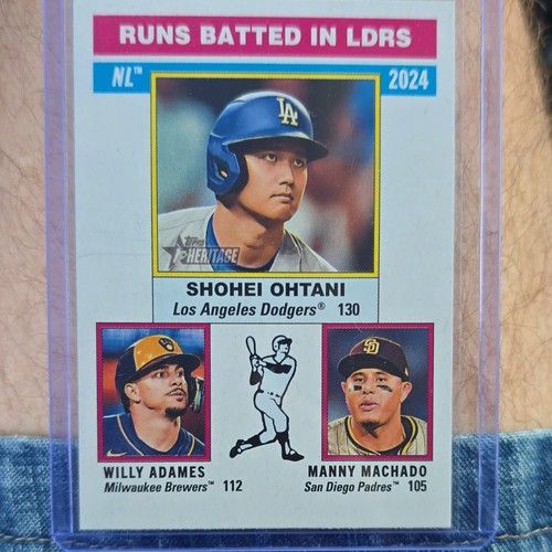 Topps 2025 Heritage Machado Ohtani Adames #195 League Leaders Baseball Card