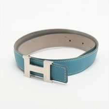 Herm s Mini Constance H Belt  C:1999 Belt 65 Metal x leather blue x silver