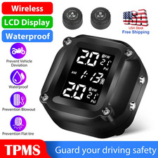 Wireless Real Time Motorcycle Tpms Tire Pressure Monitor W2 External Sensors