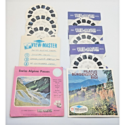 Vintage Sawyers View-Master Switzerland 2-Rollen Set Konvolut: Schweizer Alpenpässe