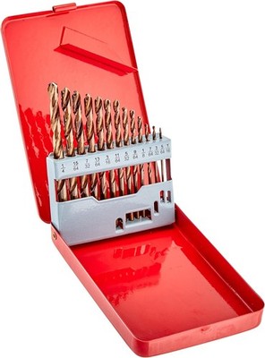 13pc Cobalt Coated Drill Bit Set Steel Metal Bits 1/16 1/4 w Case