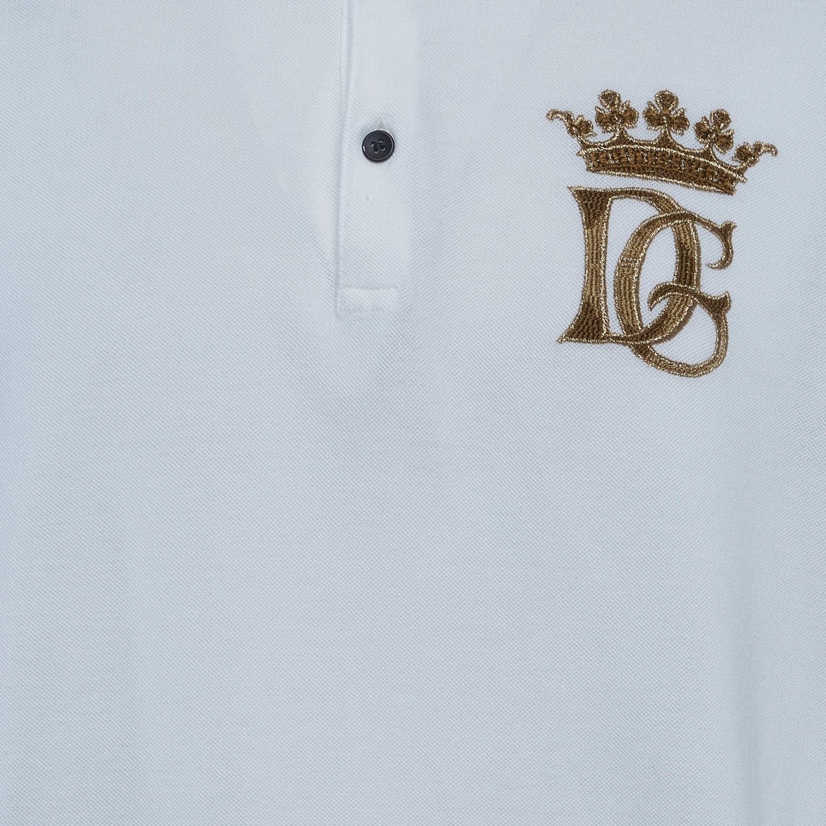 Dolce Gabbana White Pique Crest Embroidered Polo TShirt XXXL | eBay