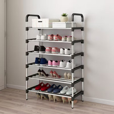 6 Tier Metal Shoe Rack Shoe Storage Organiser, Free Standing holds up to 18 pair