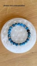 bracelet en véritables pierres d'apatite bleue grade A 8mm fait sur mesure