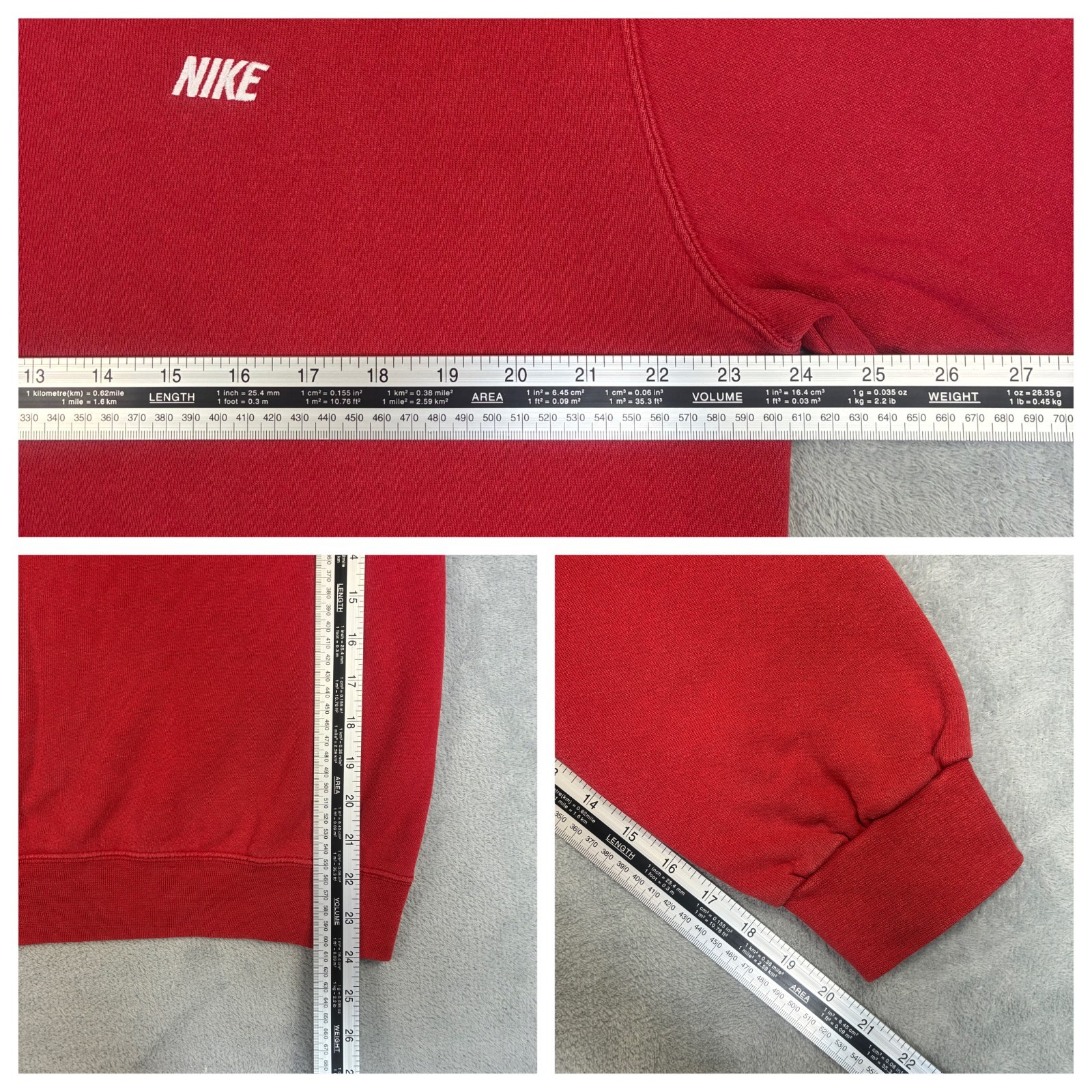 Vintage Nike 2000's Y2K Red Spellout Oversized Size Medium Pullover Sweatshirt image 6