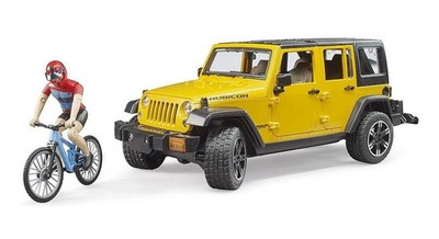 BRUDER Jeep Wrangler Rubicon mit Mountainbike und Radfahrer - B102543 - FREIZEIT