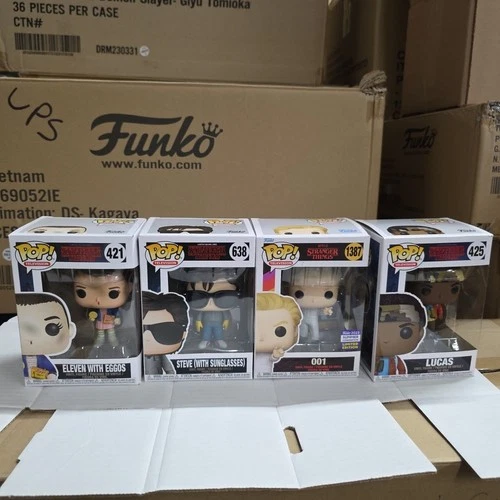 Funko Pop! Vinyl: Stranger Things Lot 4- 001 # 1387-Lucas#425- steve#638#421