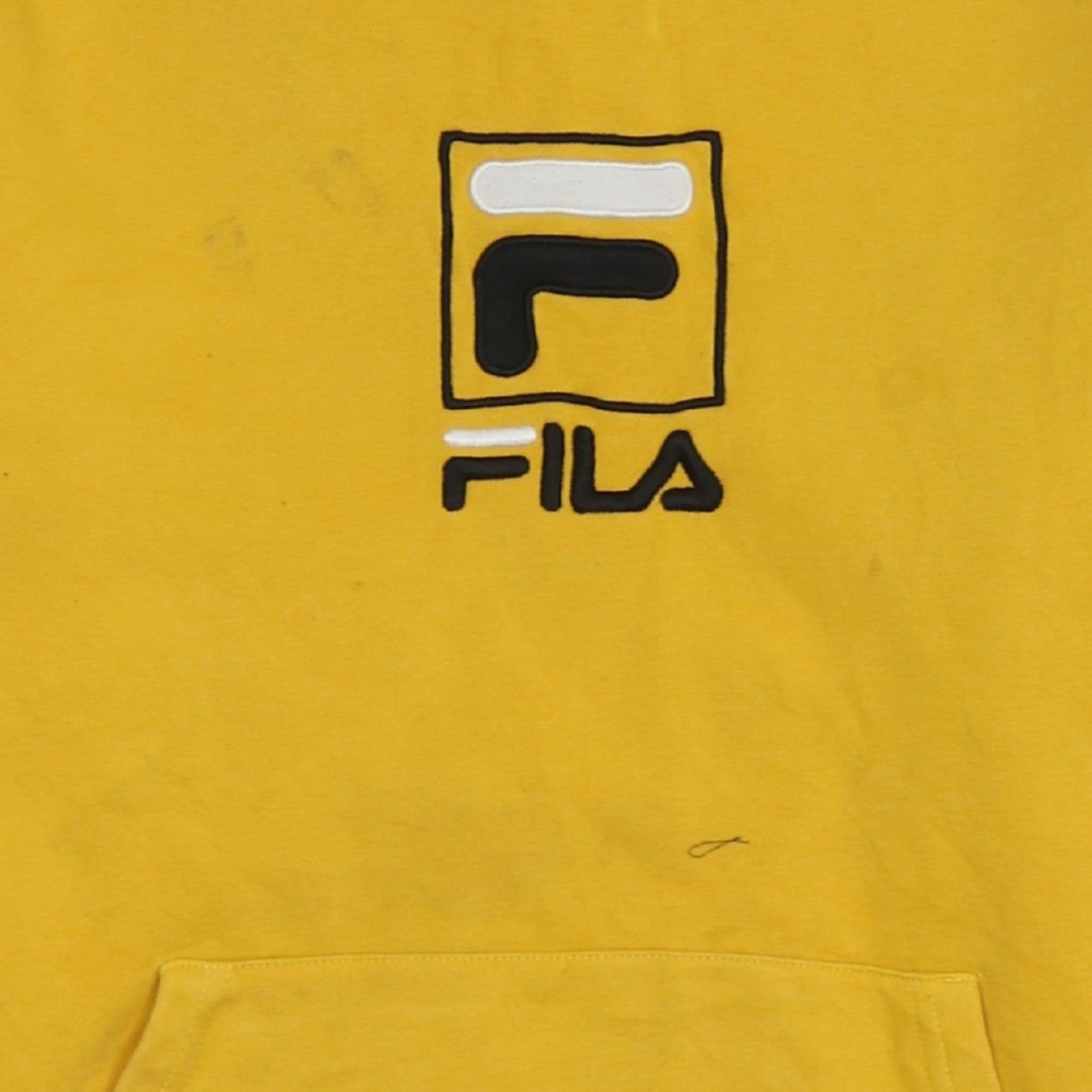 Felpa con cappuccio vintage FILA GIALLA UOMO L