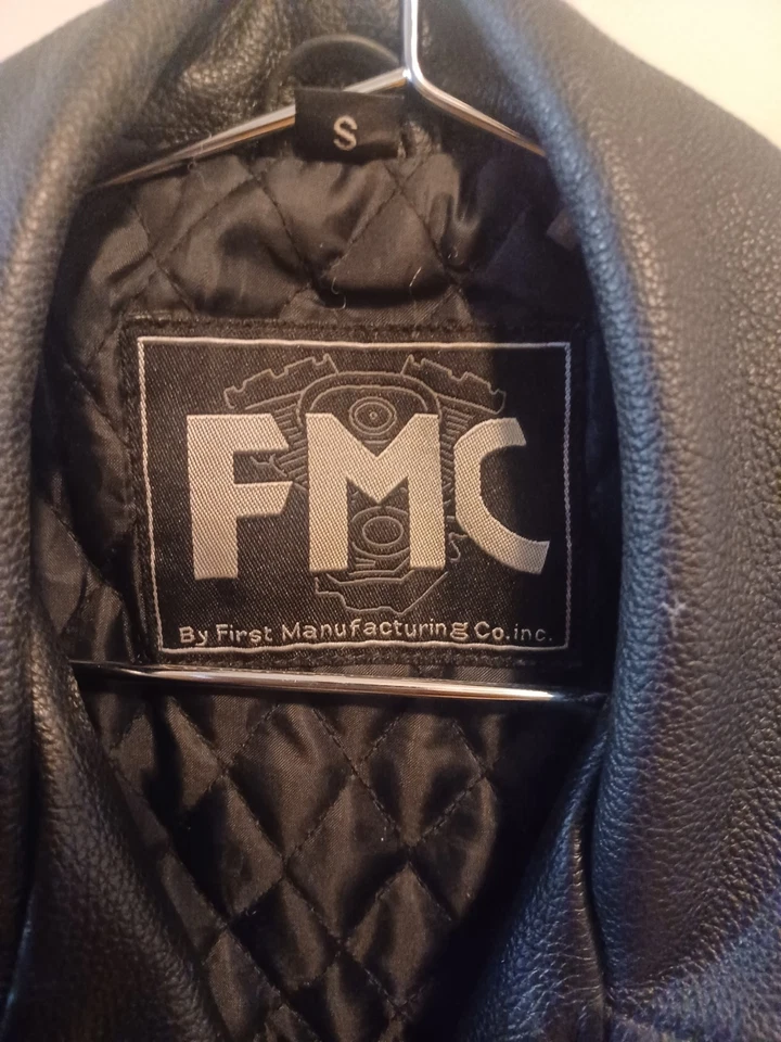 FMC женщин маленький черный кожаный мотоциклетная куртка - выстеганная подкладка мотоциклиста Moto... - Изображение 3 из 4