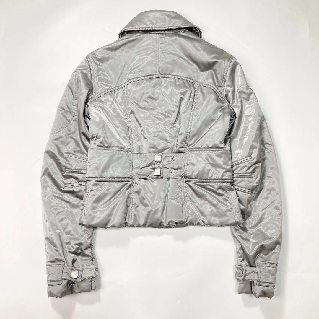 Giacca imbottita CHANEL 04A linea sportiva blouson Coco Mark taglia 40 cotone nylon