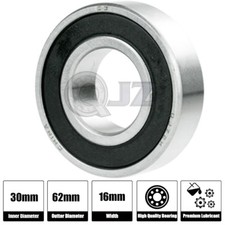 1x 6206-2RS-EMQ Ball Bearing EMQ Standard New RS Rubber Seal 30mm x 62mm x 16mm