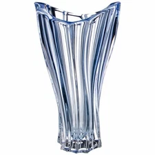 Crystal Glass Vase12 " Centerpiece Flower Bud Vase Blue Bohemia Crystal Gift