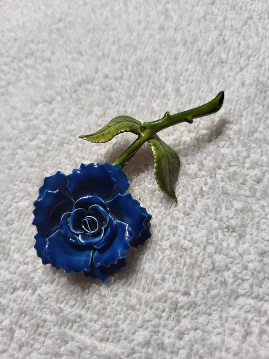 Blue rose brooch deals