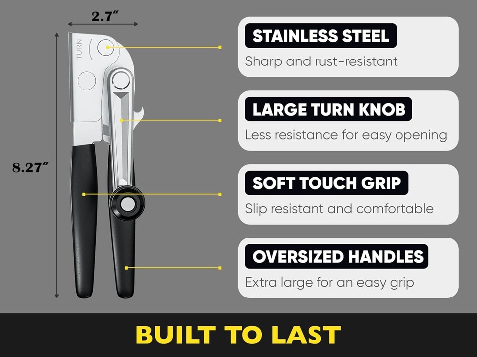 SoB Commercial Can Opener Manual Heavy Duty Easy to Use with