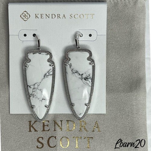 Kendra Scott Skylar Ohrringe Howlith Silber Pfeilspitze Ohrringe selten Neu mit Etikett - Bild 6 von 7