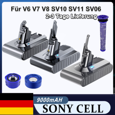 Für Dyson V6 V7 V8 SV10 SV11 SONY 9000mAh Akku Absolute Pro Animal Staubsauger