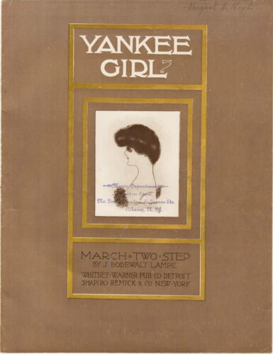 Partitura vintage de Yankee Girl March & Two Step 1904 - Imagen 1 de 1