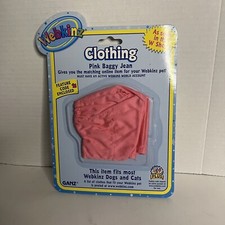 WEBKINZ Pet Clothing Pink Baggy Jeans w/Code By GANZ Fits Most Webkinz Pets