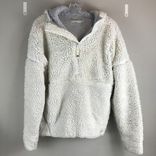 Women's Prana Ivory 1/4 zip Sherpa Hoodie Size M
