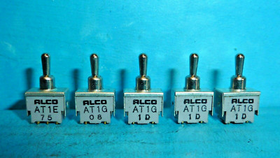 Alco AT1E Maintained 3 Position Toggle Switches On-Off-On 5 Pcs NEW