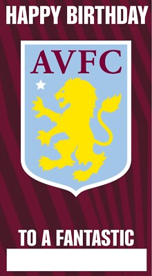 Offizielle ASTON VILLA Geburtstagskarte - Beziehung hinzufügen OPTIONEN SIEHE UNTEN Gruß