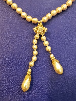Vintage miriam haskell pearl necklace baroque