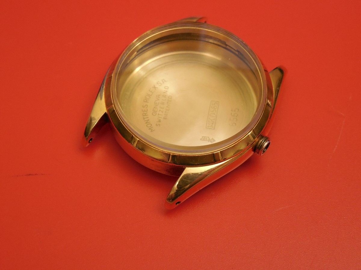 ROLEX OYSTER PERPETUAL DATE SOLID 14K GOLD 6565 BREVET 34MM CASE 