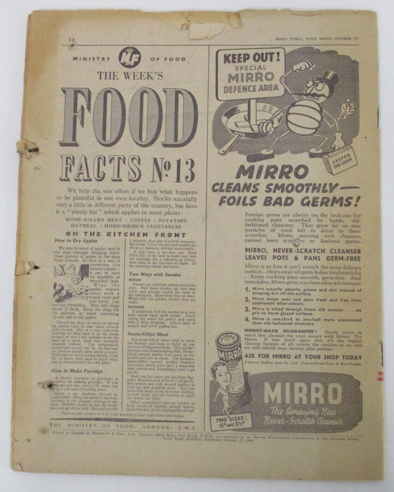 Vintage Radio Times WW2 1940 2 Complete editions D1 eBay