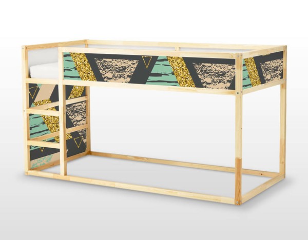 IKEA KURA CAMA Calcomanía Extraíble Autoadhesiva Pegatina Muebles Triángulos Coloridos