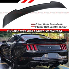 FOR 2015-2023 FORD MUSTANG GT MATTE BLACK MD STYLE HIGHKICK TRUNK SPOILER WING