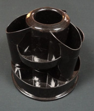 Black Desk Organizer Brush Holder Pen Holder Multi Spaces Plastic Office Desktop